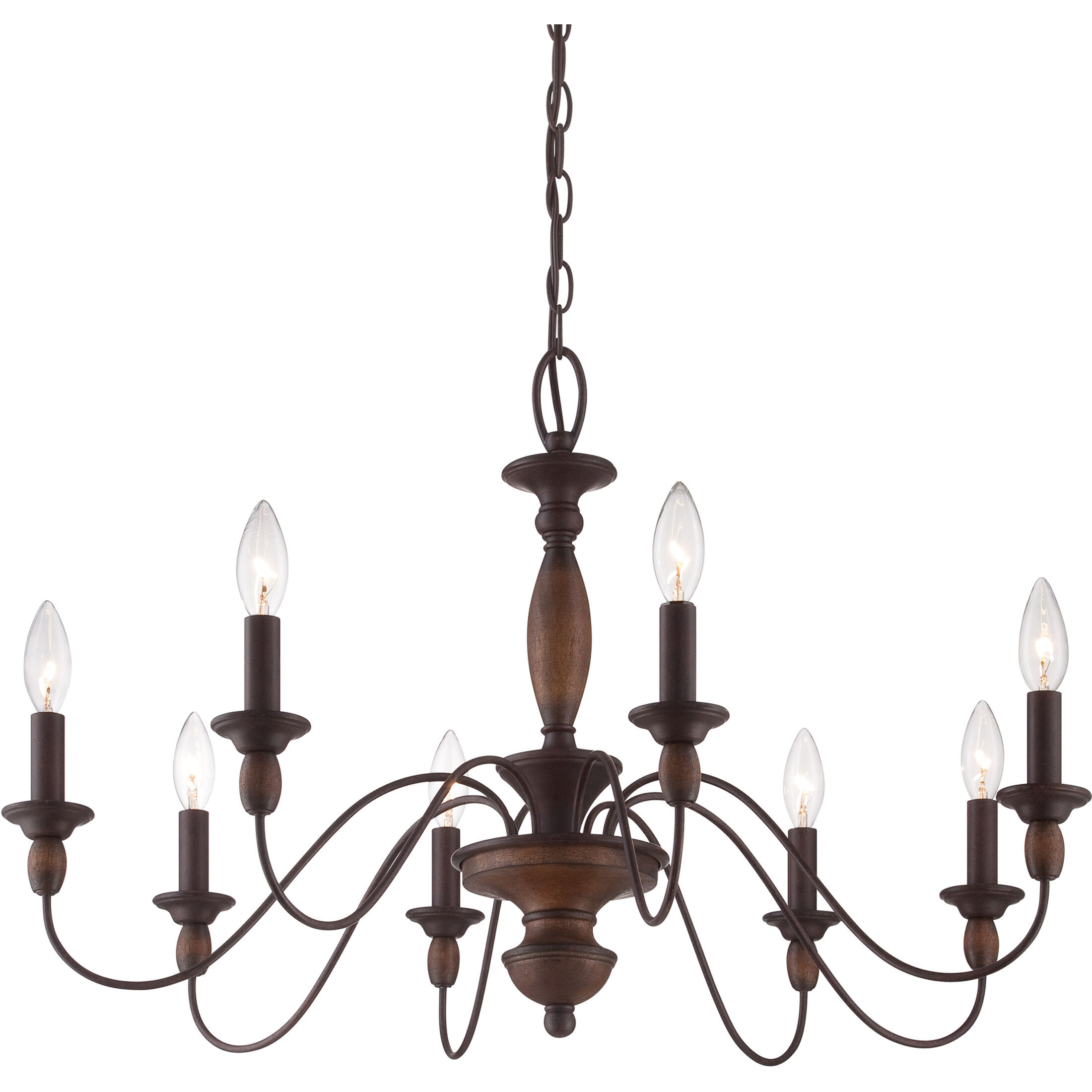 Holbrook 8 Light 29 inch Tuscan Brown Chandelier Ceiling Light