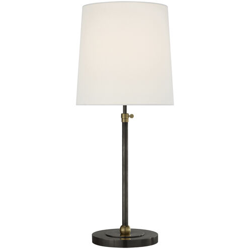 Thomas O'Brien Bryant 27.5 inch 60 watt Bronze and Hand-Rubbed Antique Brass Table Lamp Portable Light in Linen, Large