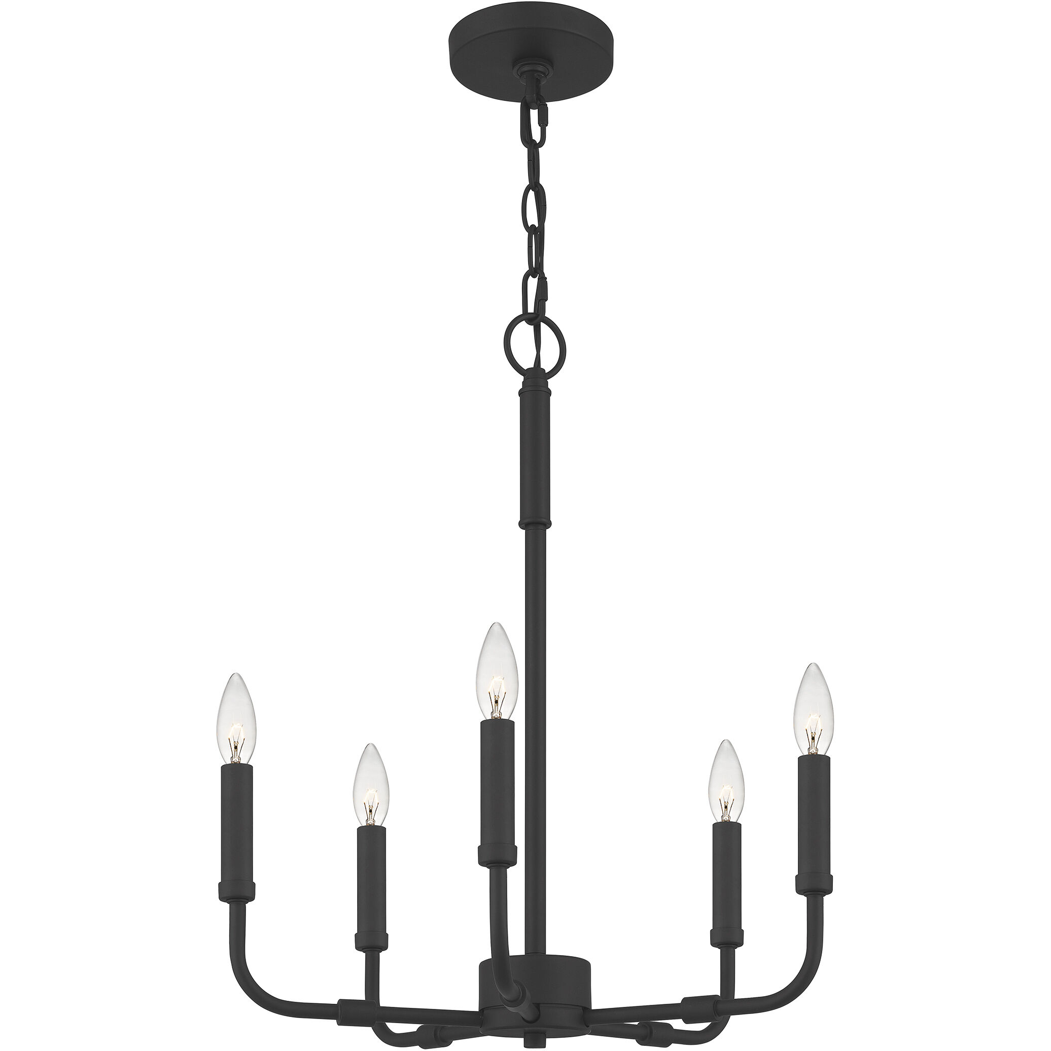 Abner 5 Light 18 inch Matte Black Chandelier Ceiling Light