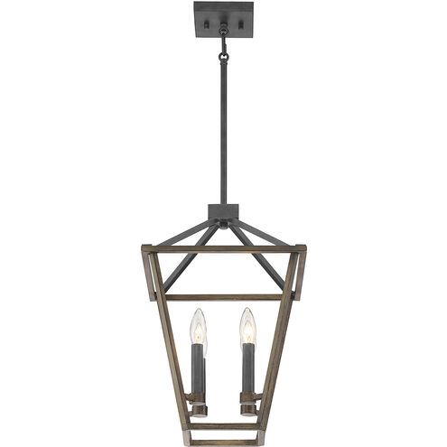 Oaklawn 4 Light 12 inch Whiskey Wood Pendant Ceiling Light