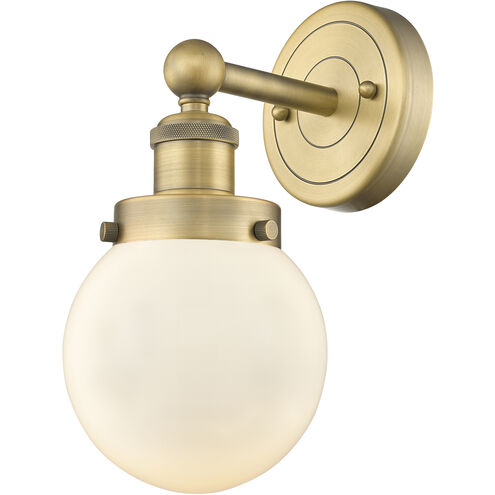 Beacon Sconce Wall Light in Brushed Brass, Matte White
