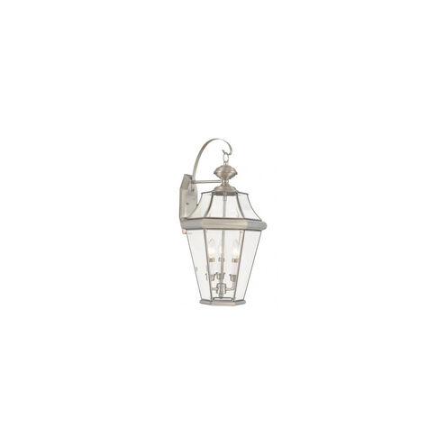Georgetown 3 Light 24 inch Brushed Nickel Outdoor Wall Lantern
