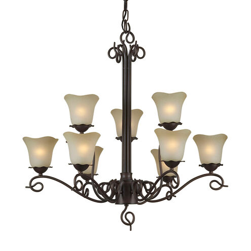 Signature 9 Light 32 inch Antique Bronze Chandelier Ceiling Light