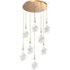 Blossom LED 27 inch Novel Brass Chandelier Ceiling Light in 2700K LED, Multi-Port