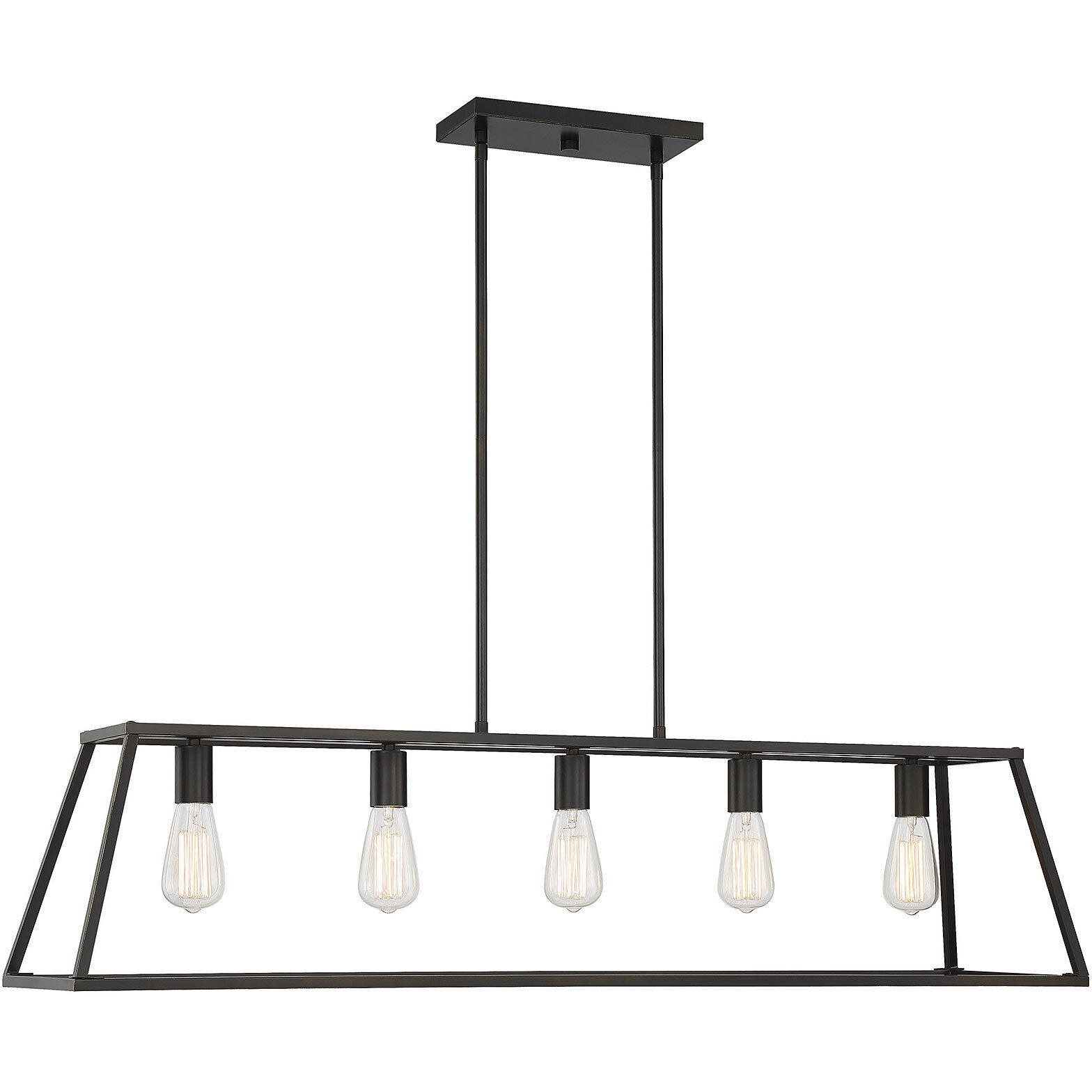 Denton 5 Light 45 inch Classic Bronze Linear Chandelier Ceiling Light, Essentials