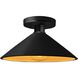 Radiance 1 Light 11.75 inch Carbon Matte Black and Champagne Gold and Matte Black Semi Flush Ceiling Light