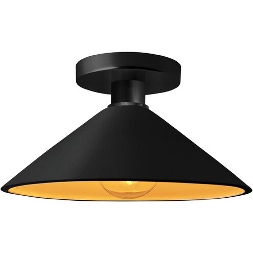 Radiance 1 Light 11.75 inch Carbon Matte Black and Champagne Gold and Matte Black Semi Flush Ceiling Light