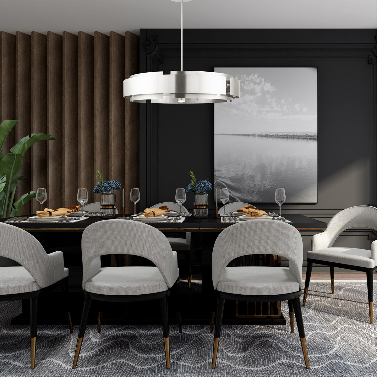 Varick 7 Light 34 inch Brushed Nickel Pendant Chandelier Ceiling Light