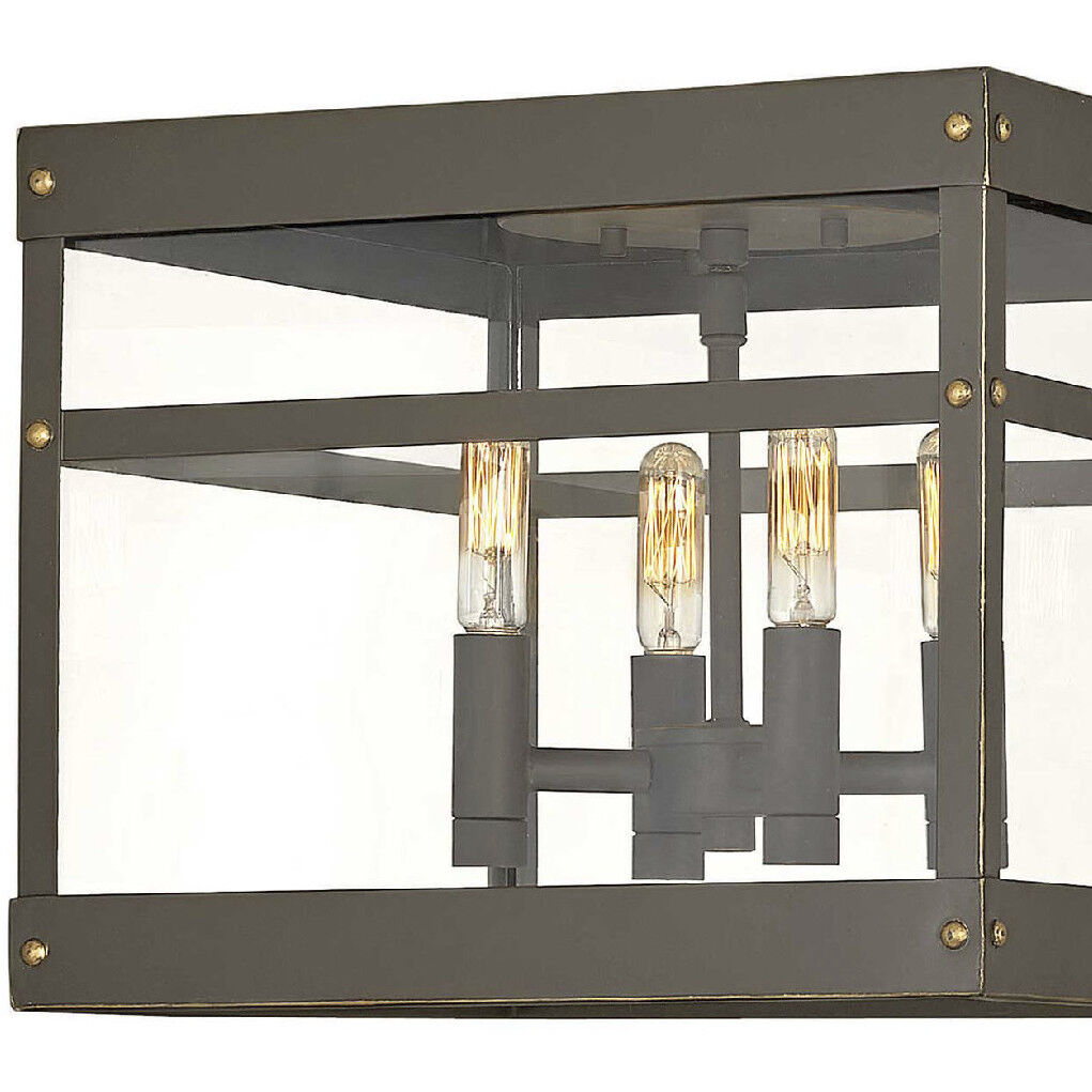 Open Air Porter 4 Light 12 inch Oil Rubbed Bronze Outdoor Flush Mount, Estate Series