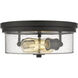 Bohin 2 Light 13 inch Matte Black Flush Mount Ceiling Light