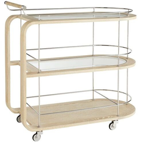Brays 37 inch Whitewash Bar Cart
