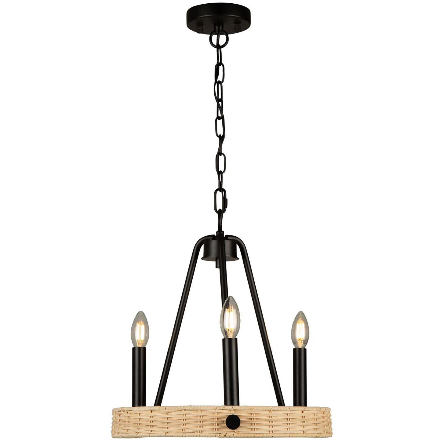 Perris LED 16 inch Black Chandelier Ceiling Light