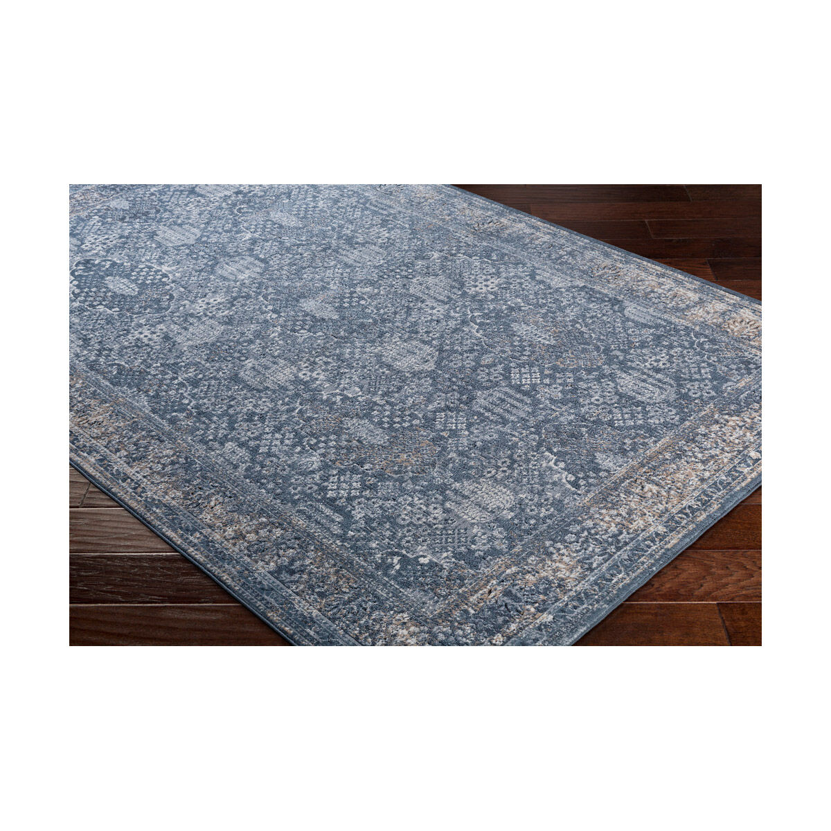 Durham 87 X 63 inch Medium Gray/Charcoal/Ink/Khaki/Camel Rugs, Polypropylene and Chenille