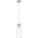 Crown Point 1 Light 3.88 inch Satin Nickel Pendant Ceiling Light in Clear Glass