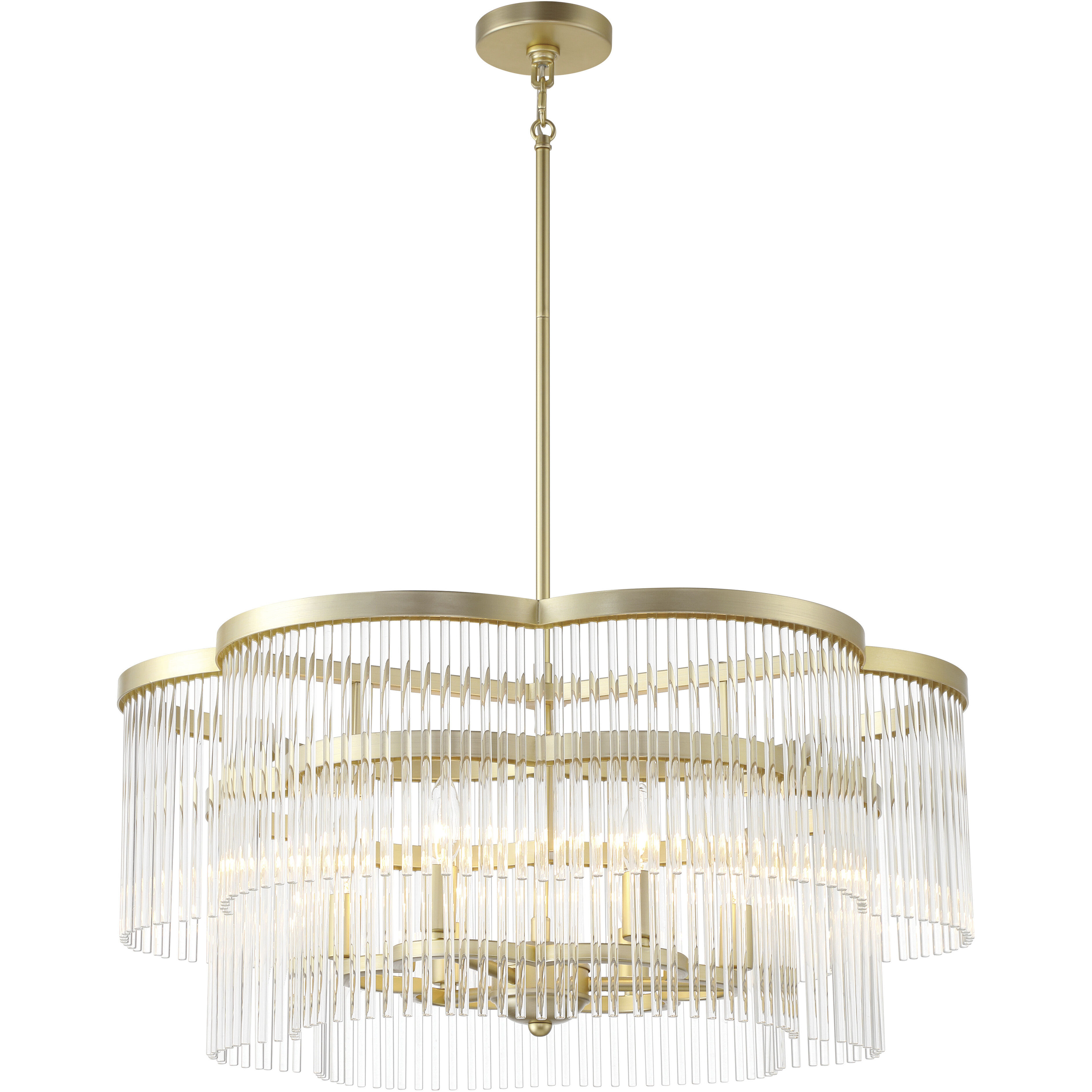 Azura 6 Light 28 inch Heirloom Brass Scalloped Pendant Ceiling Light