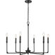 Azara 6 Light 32 inch Matte Black Chandelier Ceiling Light
