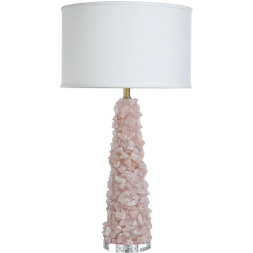 Belinda 34 inch 150 watt Rose Quartz Table Lamp Portable Light