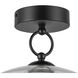 Alora Mood Leota LED 8 inch Matte Black/Clear Glass Semi-Flush Mount Ceiling Light