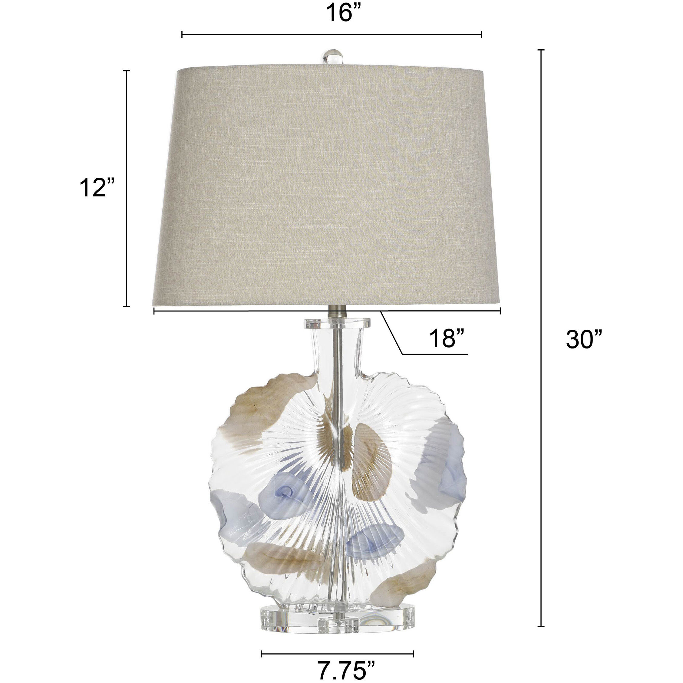 Lily 30 inch 100.00 watt Clear and Blue and Beige Table Lamp Portable Light