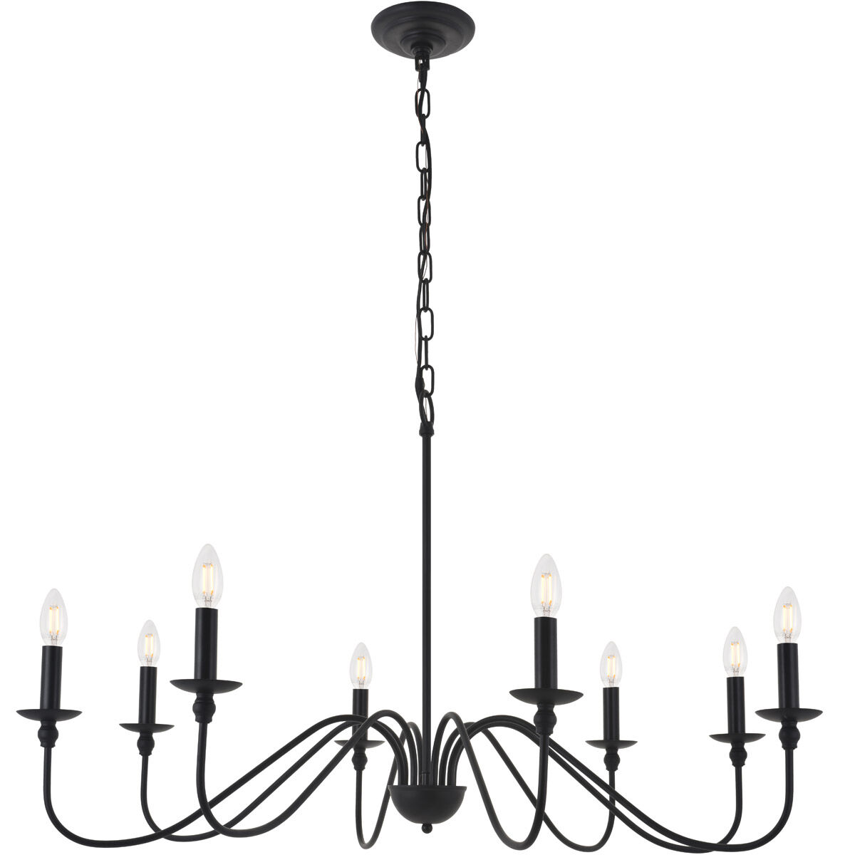 Rohan 8 Light 42 inch Matte Black Chandelier Ceiling Light