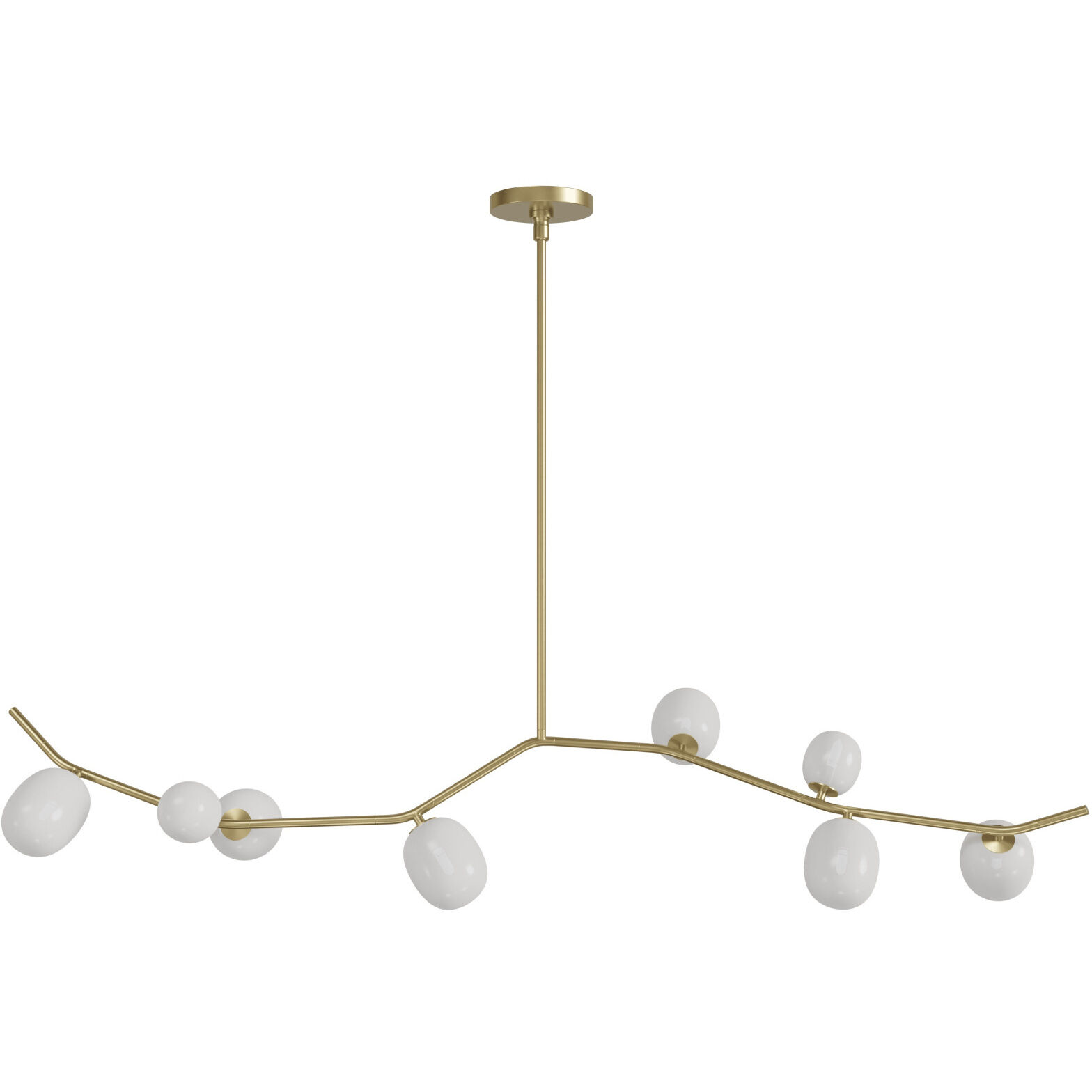 Hampton LED 10 inch Brushed Brass Chandelier Ceiling Light in White Glass