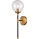 Boudreaux Sconce Wall Light in Antique Gold with Matte Black