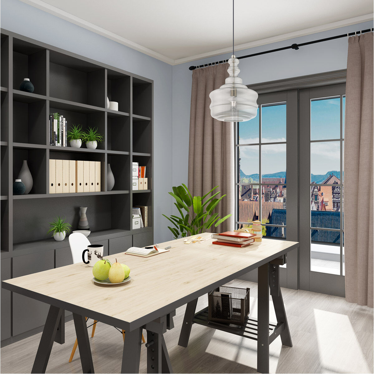 Art Glass 1 Light 13 inch Brushed Nickel Mini Pendant Ceiling Light