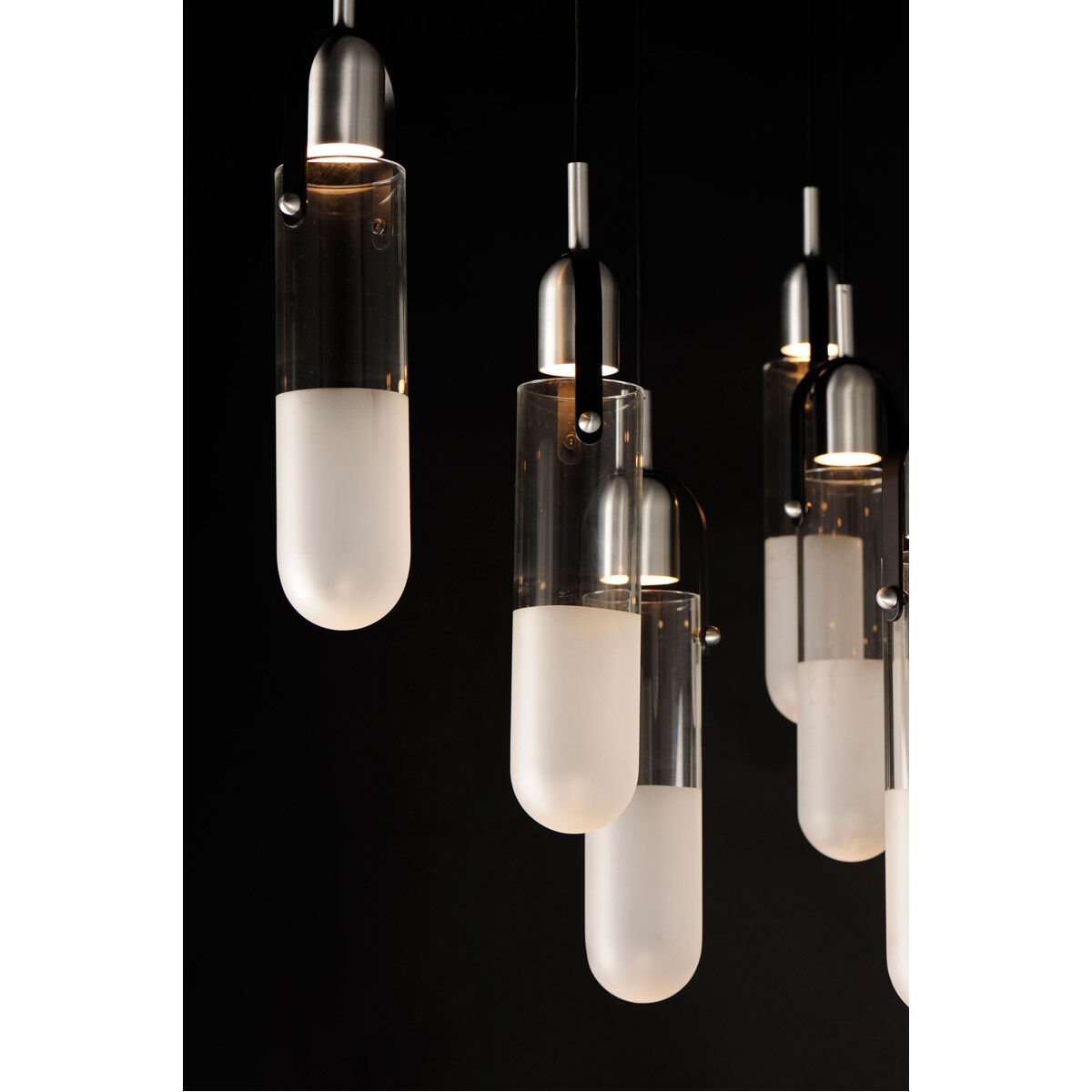 Capsule LED 33 inch Black and Brushed Aluminum Multi-Light Pendant Ceiling Light
