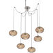 Coppa 6 Light 17 inch Metallic Beige Silver Swag Multi-Pendant Ceiling Light in Bronze Optic