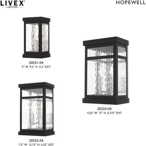 Hopewell 2 Light 13 inch Black Outdoor Wall Lantern