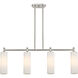 Downtown Urban Crown Point Island Light Ceiling Light in Satin Nickel, Matte White