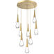 Rain Drop LED 26.8 inch Gilded Brass Chandelier Ceiling Light in 2700K LED, Multi-Port