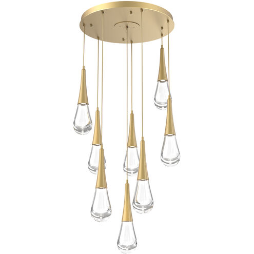 Rain Drop LED 26.8 inch Gilded Brass Chandelier Ceiling Light in 2700K LED, Multi-Port