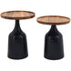 Sergillis 15 inch Black and Natural Side Tables