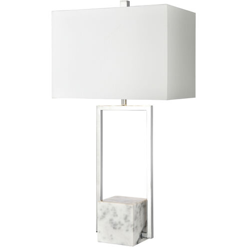 Dunstan Mews 31 inch 150.00 watt Chrome with White Table Lamp Portable Light