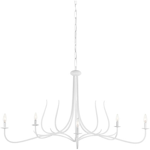 Passion 5 Light 50.5 inch Gesso White and Painted Gesso White Chandelier Ceiling Light
