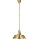 Thomas O'Brien Academy Barn Light LED 16 inch Hand-Rubbed Antique Brass Bowers Pendant