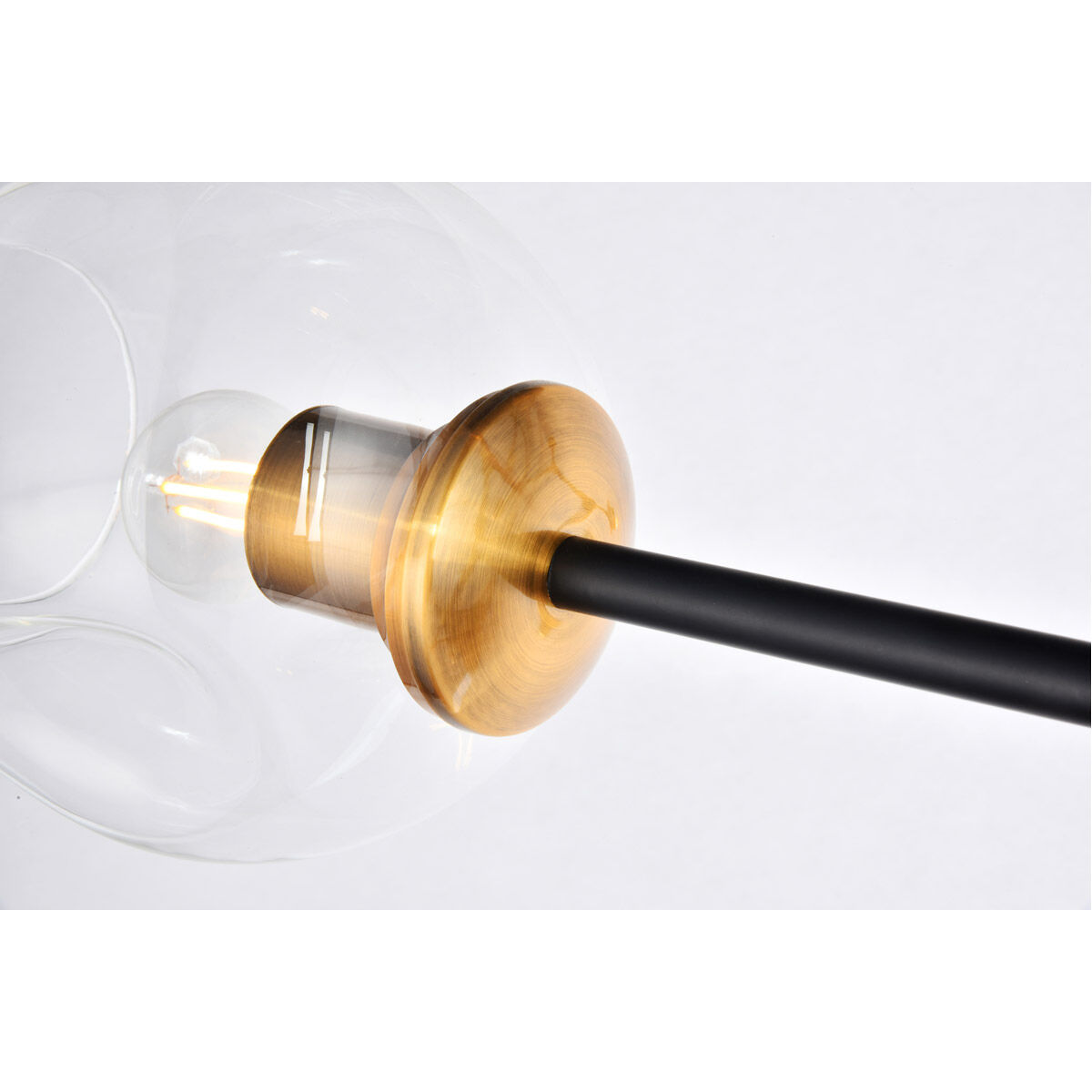 Cavoli 9 Light 79 inch Light Antique Brass and Flat Black Pendant Ceiling Light, Urban Classic