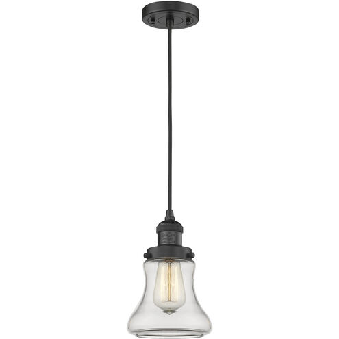 Franklin Restoration Bellmont LED 6.25 inch Matte Black Mini Pendant Ceiling Light in Clear, Franklin Restoration