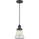 Franklin Restoration Bellmont LED 6.25 inch Matte Black Mini Pendant Ceiling Light in Clear, Franklin Restoration