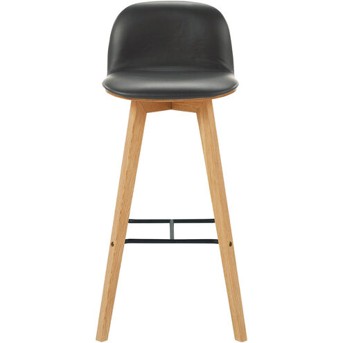 Napoli 37.5 inch Black Barstool, Leather