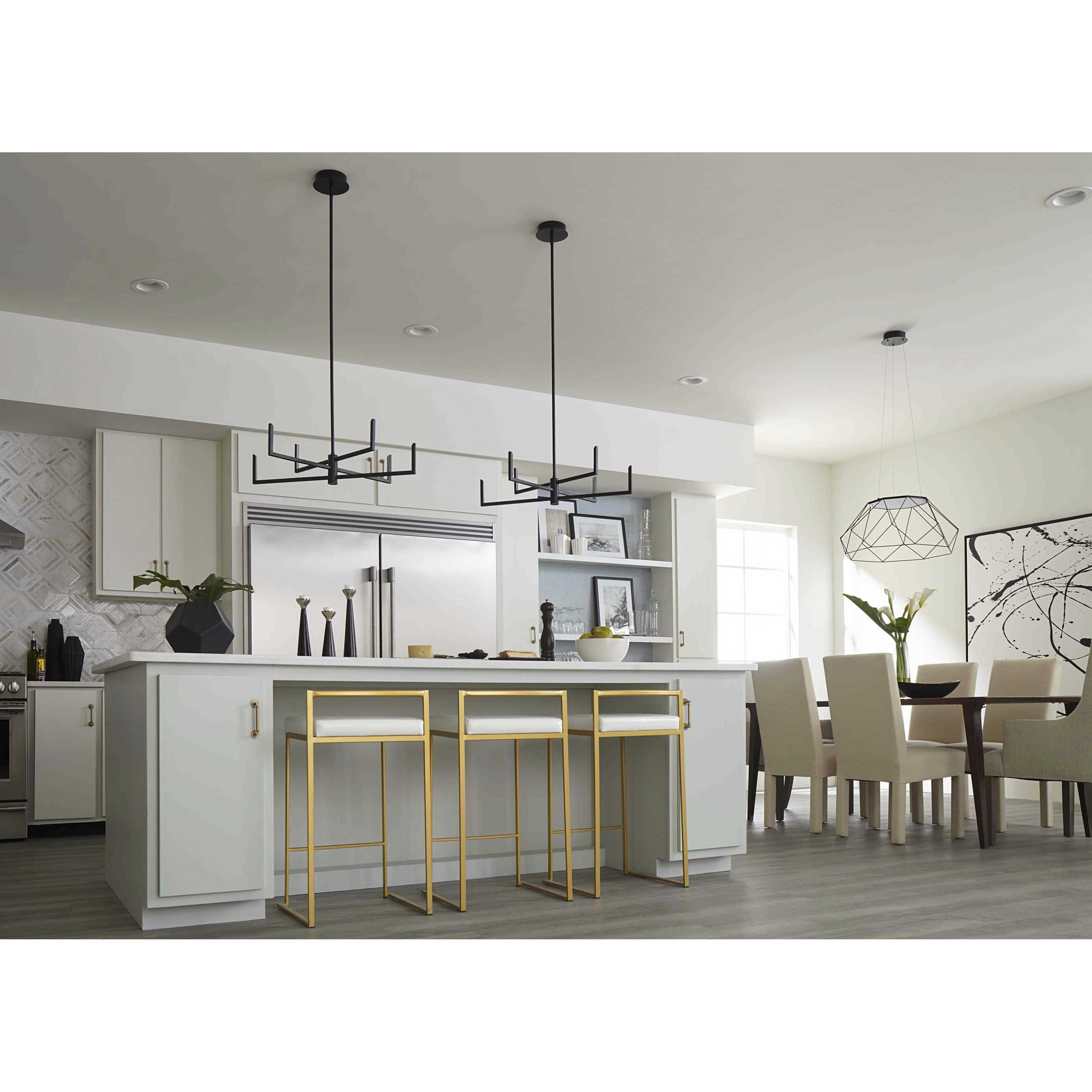 Pivot LED LED 28 inch Matte Black Chandelier Ceiling Light, Progress LED 