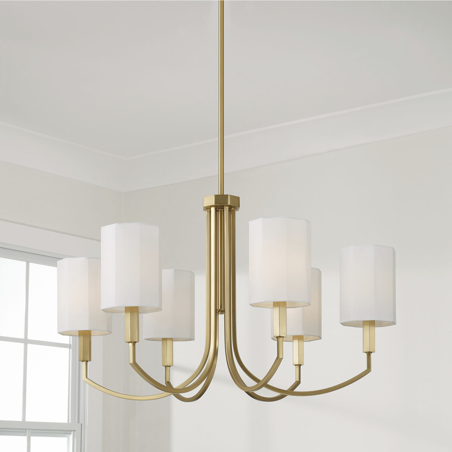 Adrian 6 Light 30 inch Aged Brass Chandelier Ceiling Light