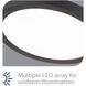 Round LED 7 inch Black Flush Mount Ceiling Light in 3000K
