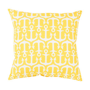 Mobjack Bay 18 X 18 inch Yellow and Off-White Outdoor Throw Pillow