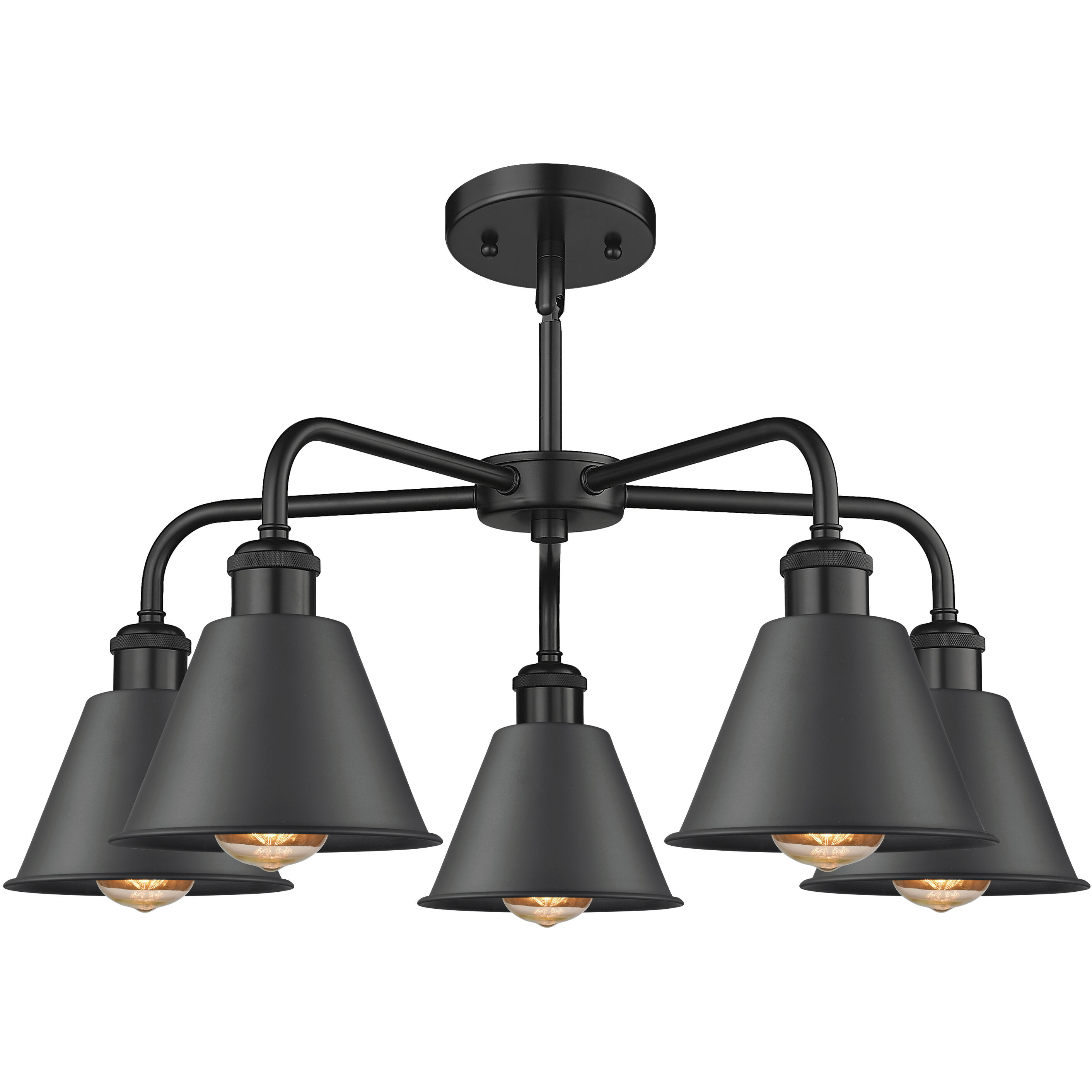 Ballston 5 Light 24.5 inch Matte Black Chandelier Ceiling Light