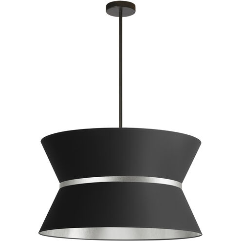 Caterine 4 Light 24 inch Matte Black Chandelier Ceiling Light in Black/Silver Jewel Tone