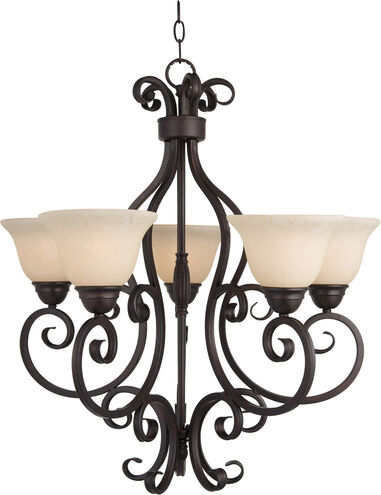 Manor 5 Light 26 inch Oil Rubbed Bronze Single Tier Chandelier Ceiling Light