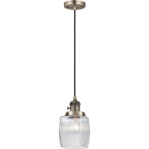 Franklin Restoration Colton LED 6 inch Antique Brass Mini Pendant Ceiling Light