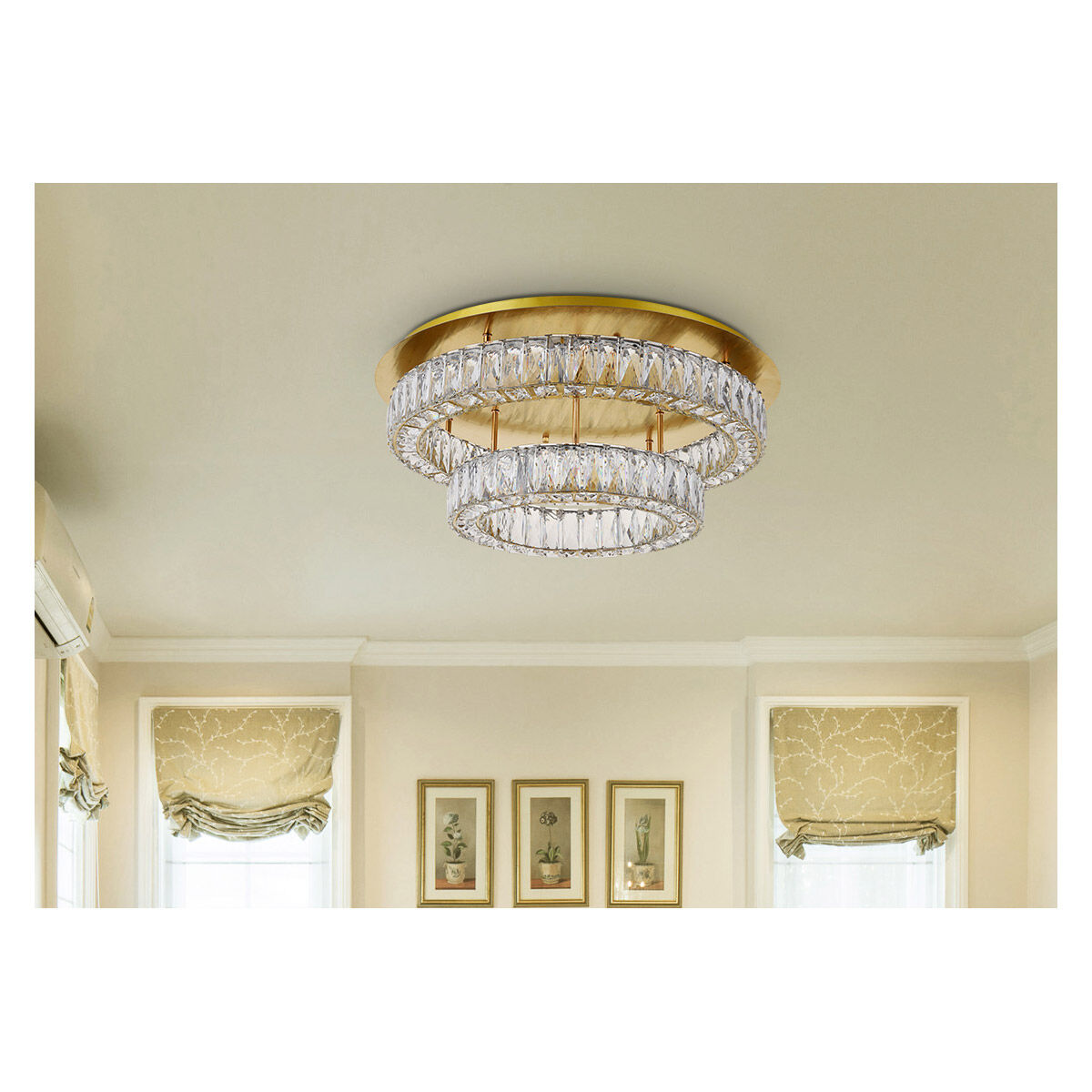 Monroe LED 26 inch Gold Flush Mount Ceiling Light